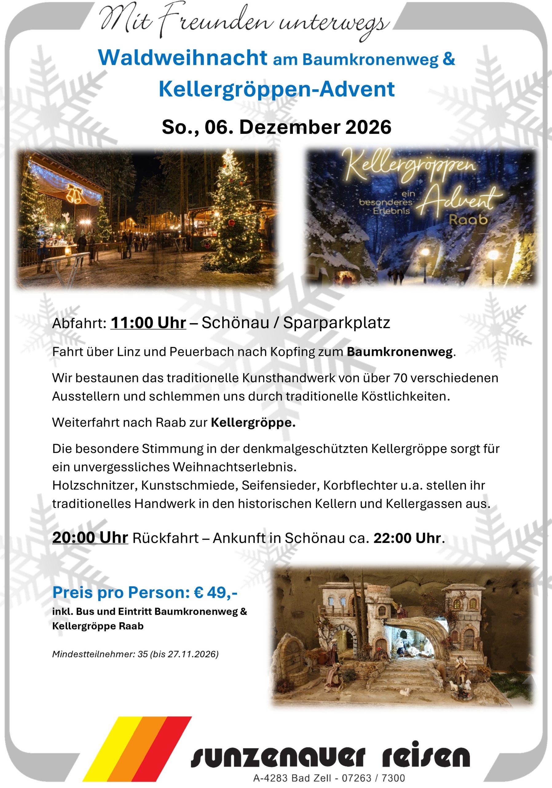 Programm für die Adventfahrt